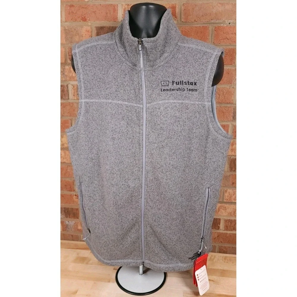 The North Face Sweater Fleece Vest Heather Gray NF0A47FA NEW Grant Thornton